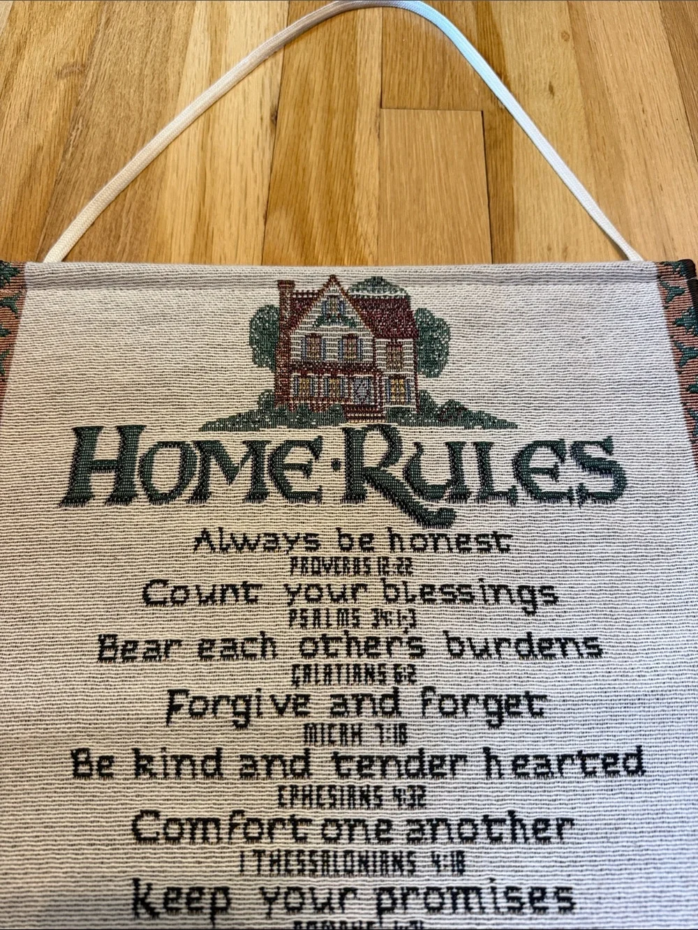 EUC Home Rules Wall Hanging with Bible verses
